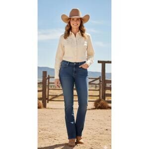 Levi's 529 Curvy Bootcut Mid Rise Jeans Cowgirl Western Womens Size 14